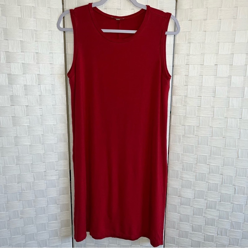 Lilla P Women’s High Neck Swing Dress Size Medium Side Slit Sleeveless Flowy - Picture 2 of 12